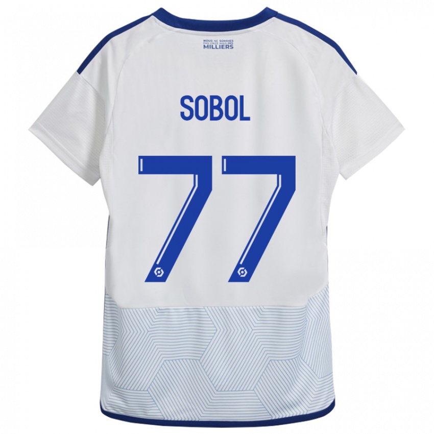 Dětské Eduard Sobol #77 Bílý Daleko Hráčské Dresy 2023/24 Dres