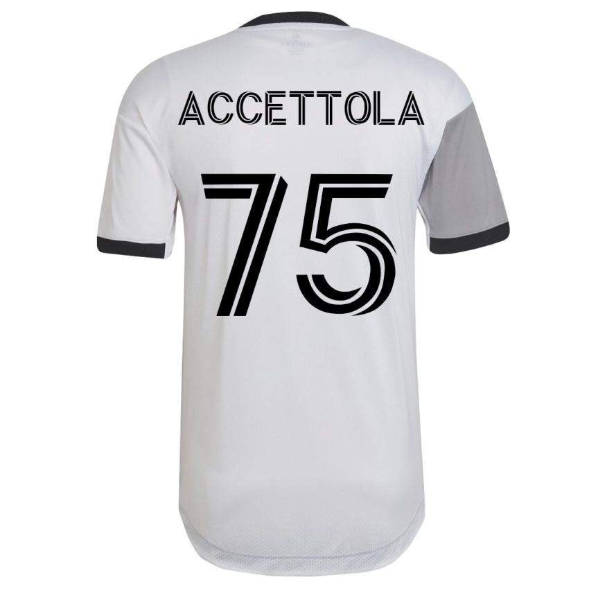 Dětské Luca Accettola #75 Bílý Daleko Hráčské Dresy 2023/24 Dres