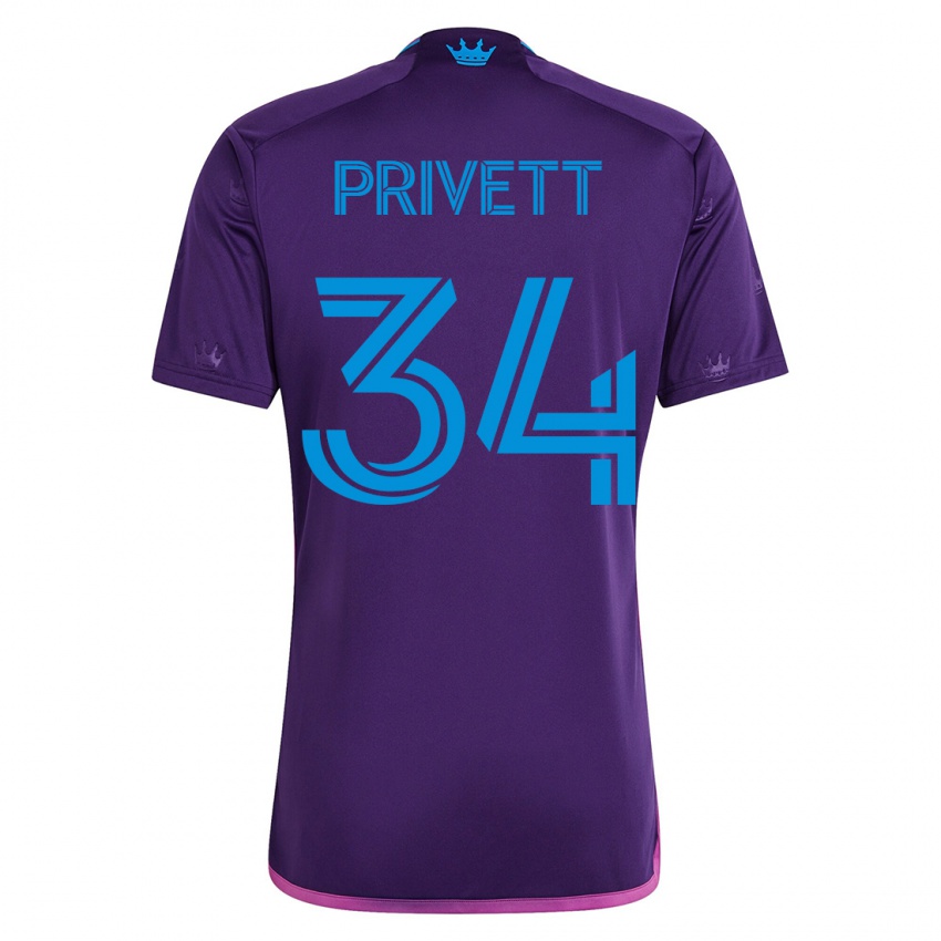 Dětské Andrew Privett #34 Fialový Daleko Hráčské Dresy 2023/24 Dres