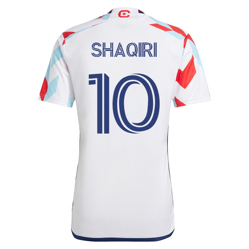 Dětské Xherdan Shaqiri #10 Bílá Modrá Daleko Hráčské Dresy 2023/24 Dres