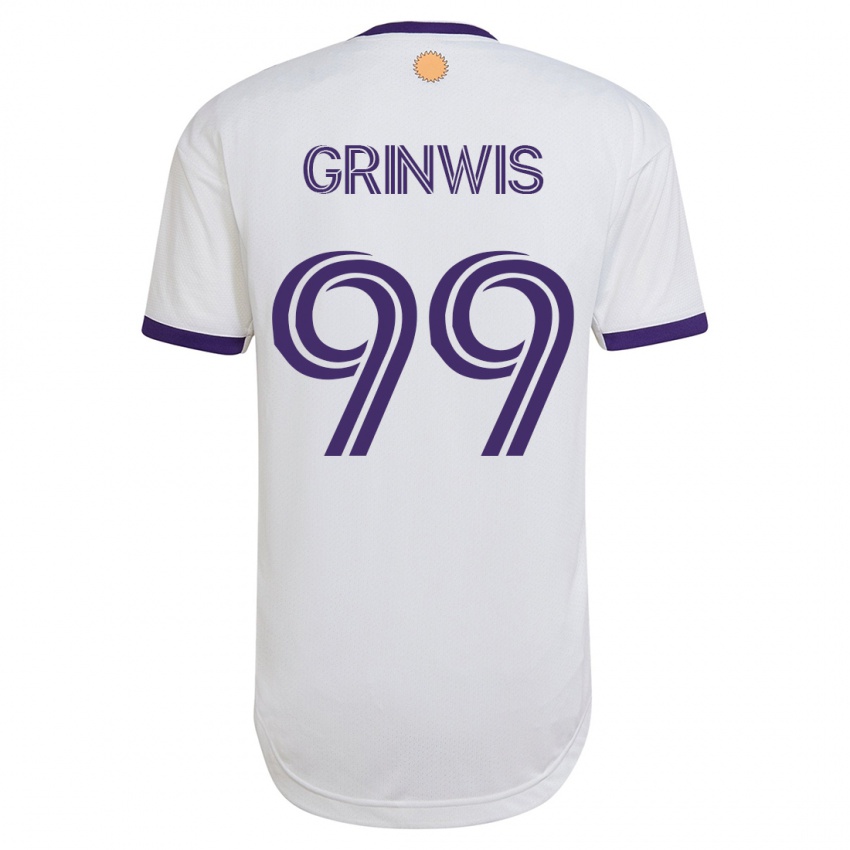 Dětské Adam Grinwis #99 Bílý Daleko Hráčské Dresy 2023/24 Dres