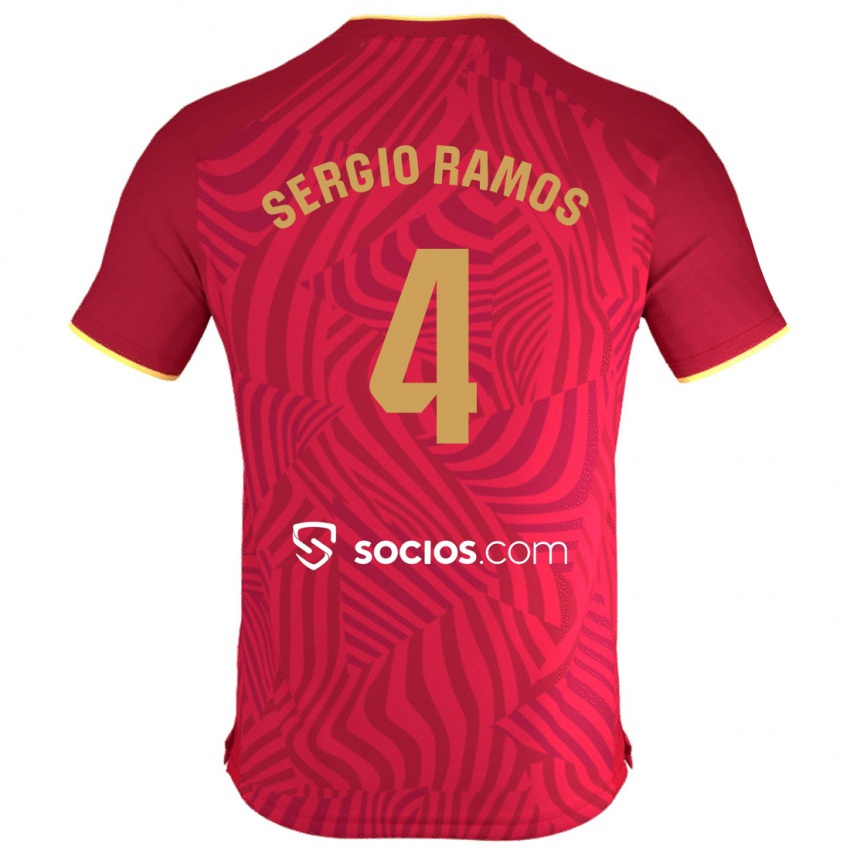 Dětské Sergio Ramos #4 Červené Daleko Hráčské Dresy 2023/24 Dres