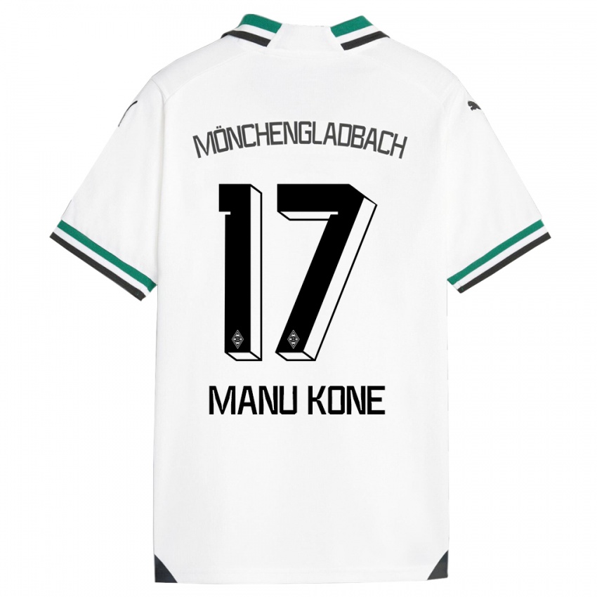 Pánské Manu Kone #17 Bílá Zelená Domů Hráčské Dresy 2023/24 Dres