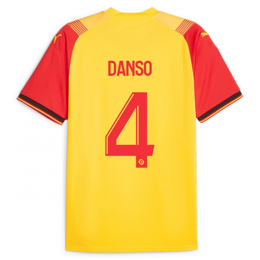 Pánské Kevin Danso #4 Žlutá Domů Hráčské Dresy 2023/24 Dres