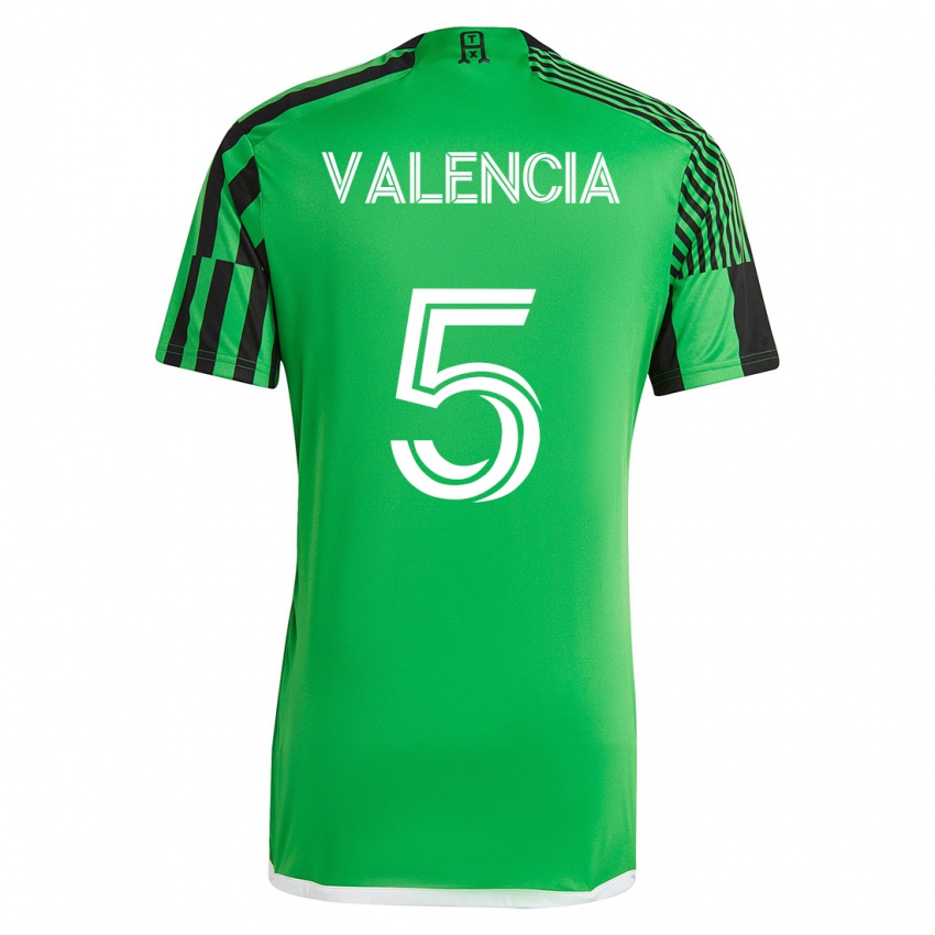 Pánské Jhojan Valencia #5 Zelená Černá Domů Hráčské Dresy 2023/24 Dres
