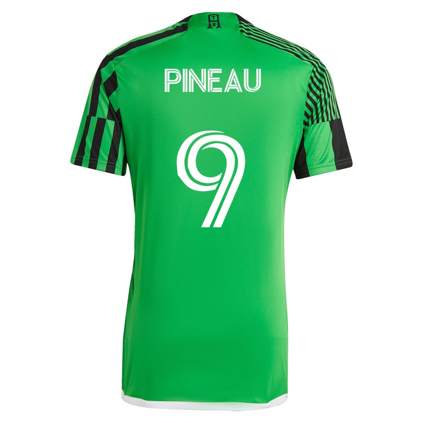 Pánské Sebastien Pineau #9 Zelená Černá Domů Hráčské Dresy 2023/24 Dres