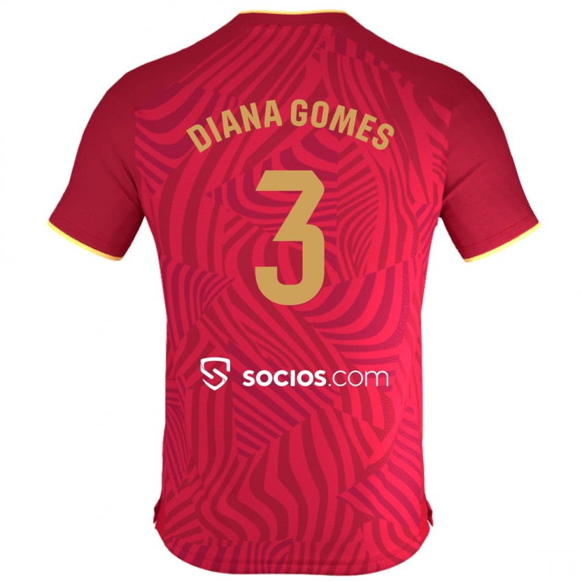 Pánské Diana Catarina Ribeiro Gomes #3 Červené Daleko Hráčské Dresy 2023/24 Dres