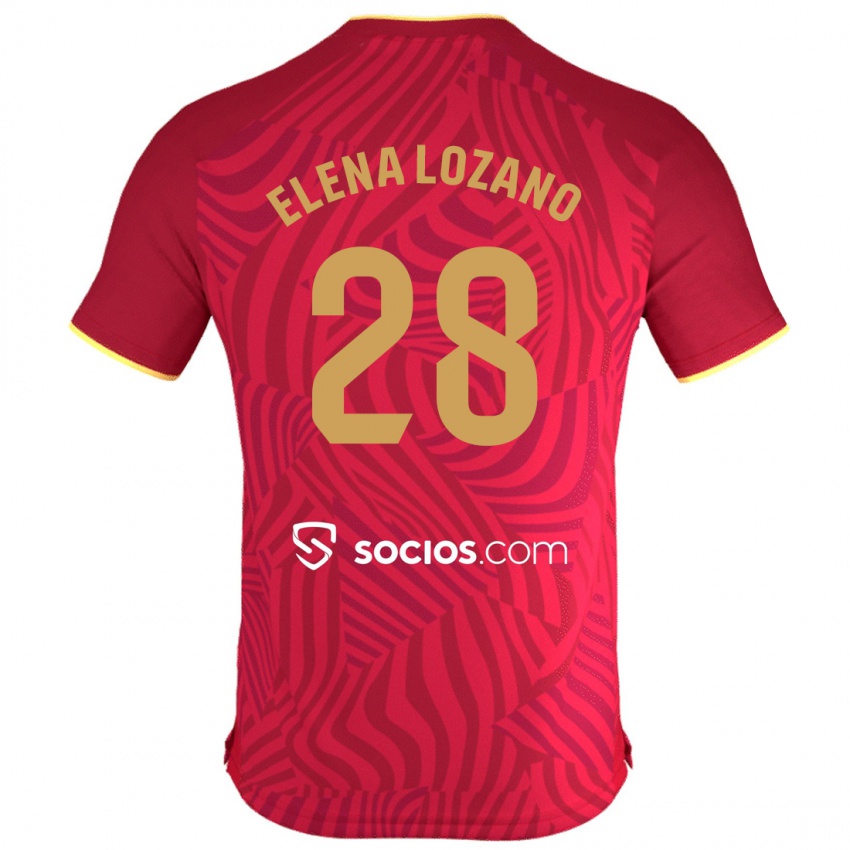 Pánské Elena Lozano Gallego #28 Červené Daleko Hráčské Dresy 2023/24 Dres