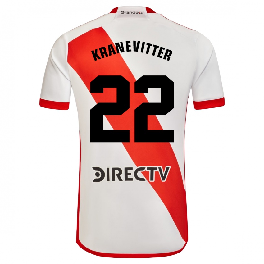 Dámské Matias Kranevitter #22 Bílá Červená Domů Hráčské Dresy 2023/24 Dres