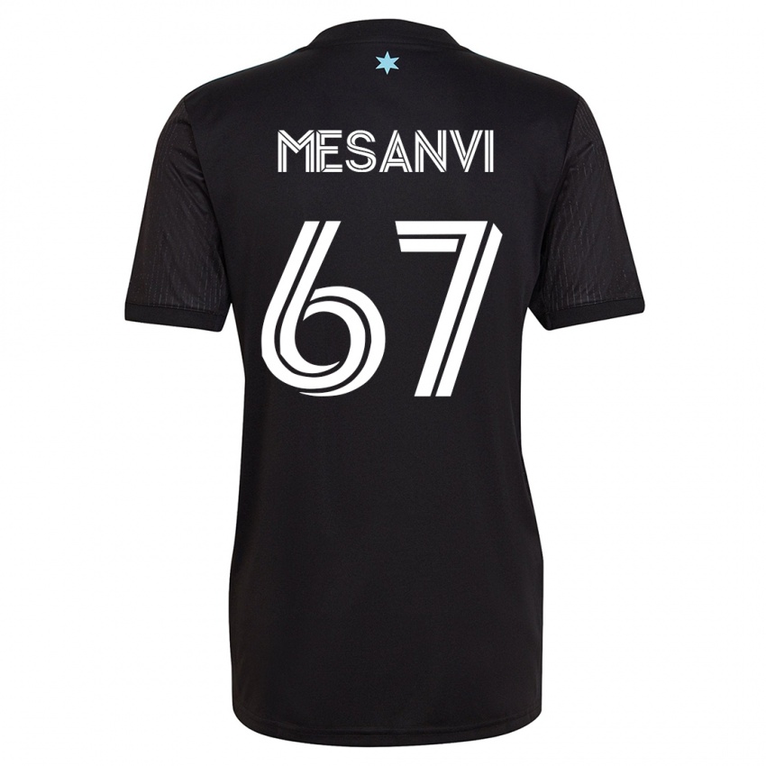 Dámské Loïc Mesanvi #67 Černá Domů Hráčské Dresy 2023/24 Dres