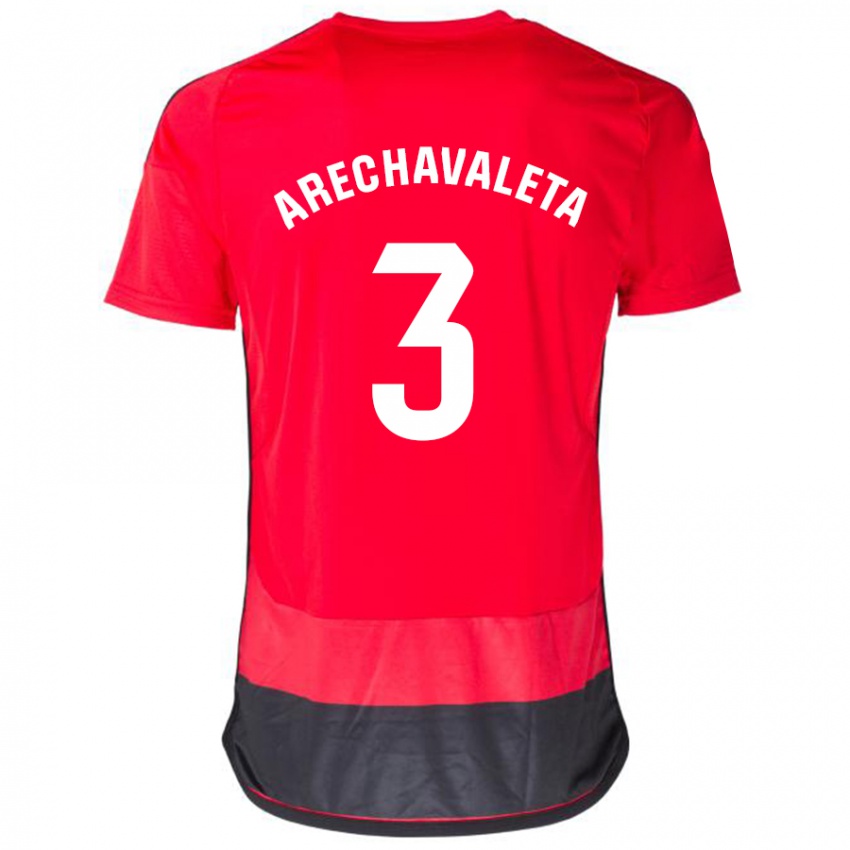 Dámské Jorge Arechavaleta #3 Červená Černá Domů Hráčské Dresy 2023/24 Dres