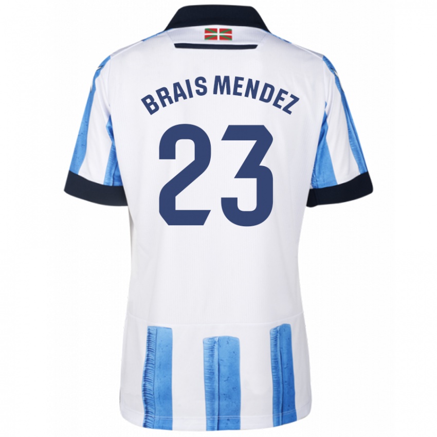 Dámské Brais Mendez #23 Modrá Bílá Domů Hráčské Dresy 2023/24 Dres