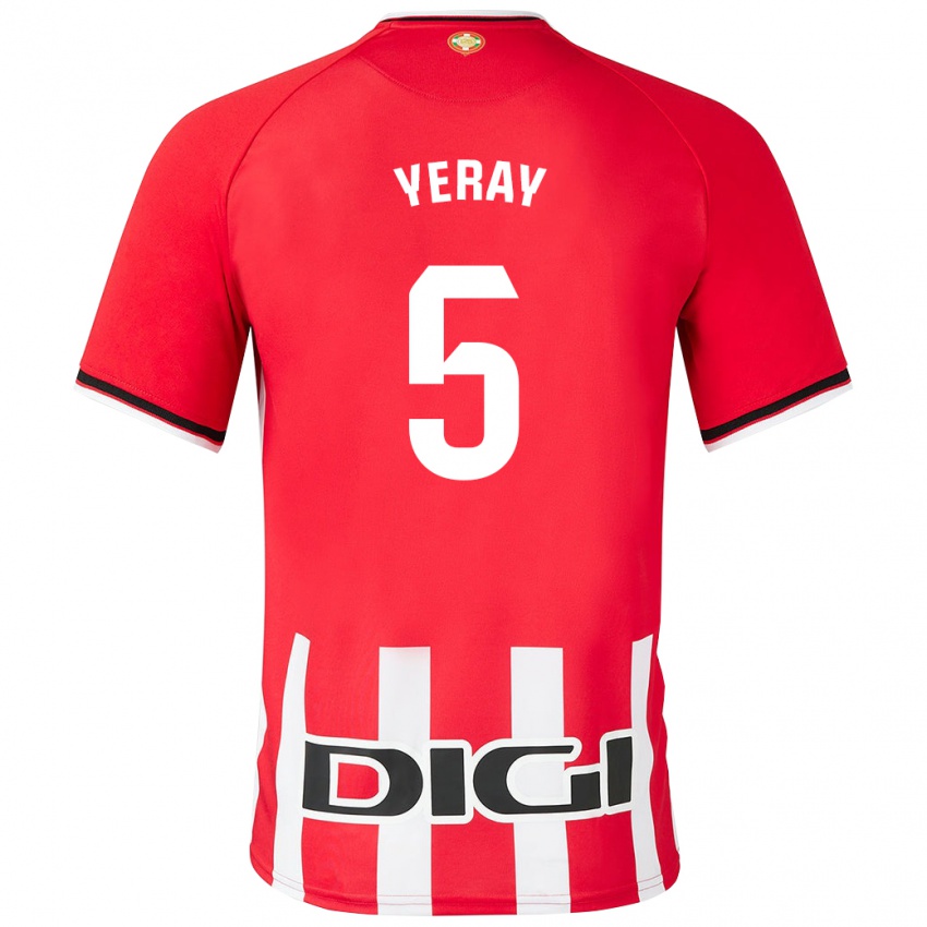Dámské Yeray Alvarez #5 Červené Domů Hráčské Dresy 2023/24 Dres
