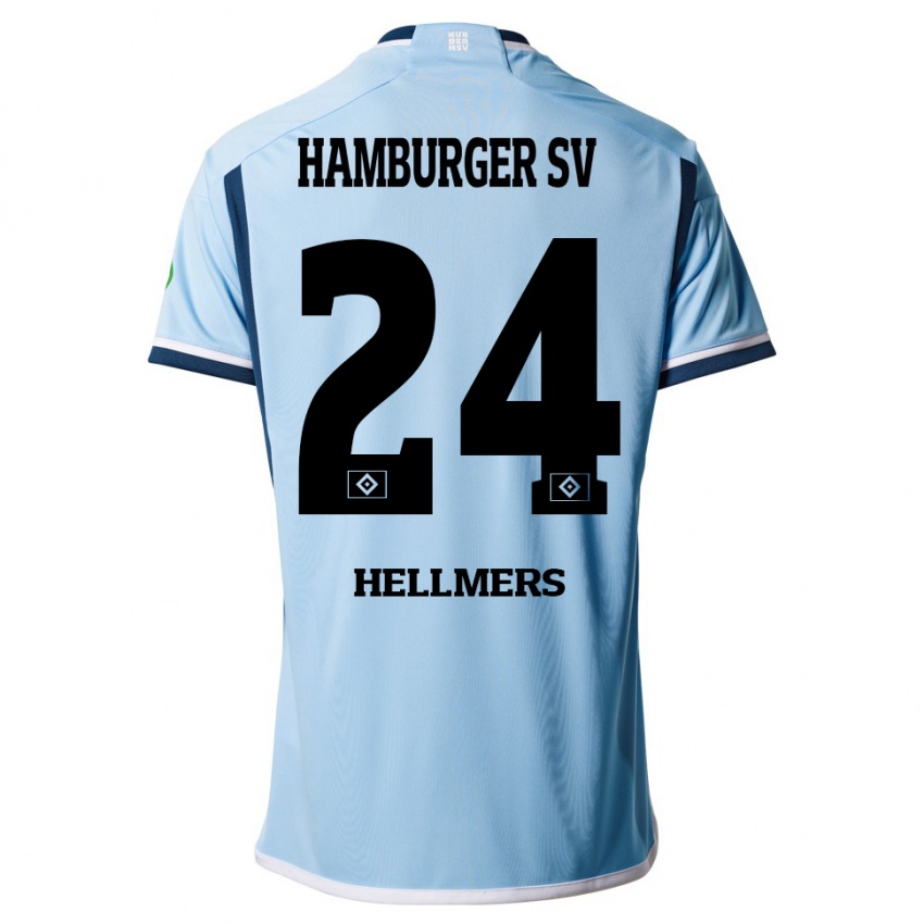 Dámské Maximilian Hellmers #24 Modrý Daleko Hráčské Dresy 2023/24 Dres