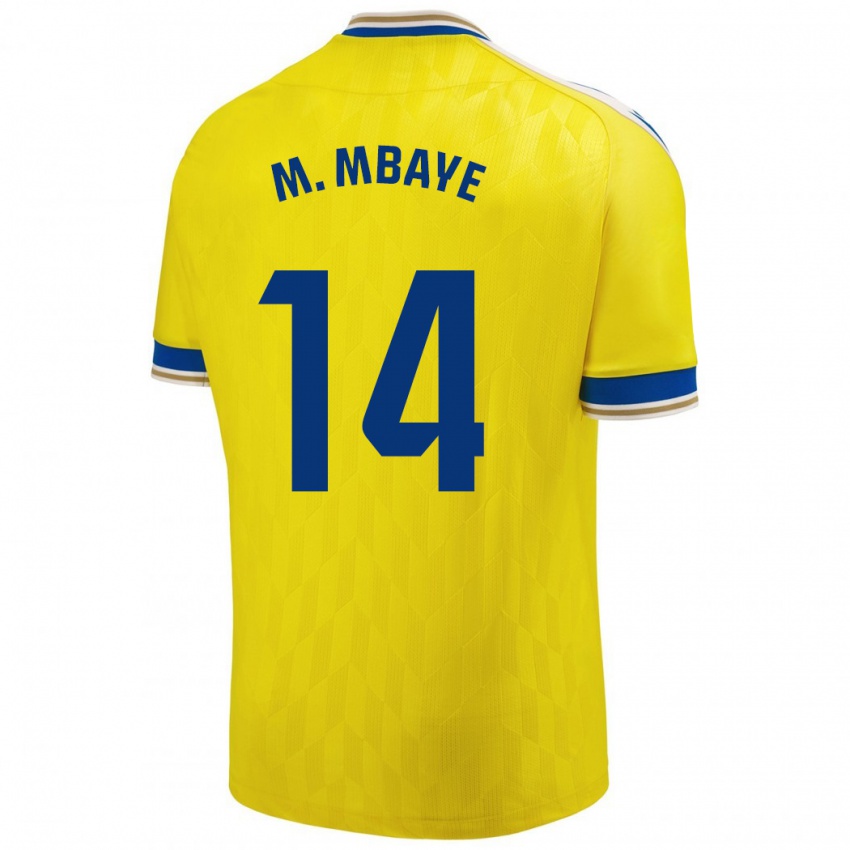 Dětské Momo Mbaye #14 Žlutá Domů Hráčské Dresy 2023/24 Dres