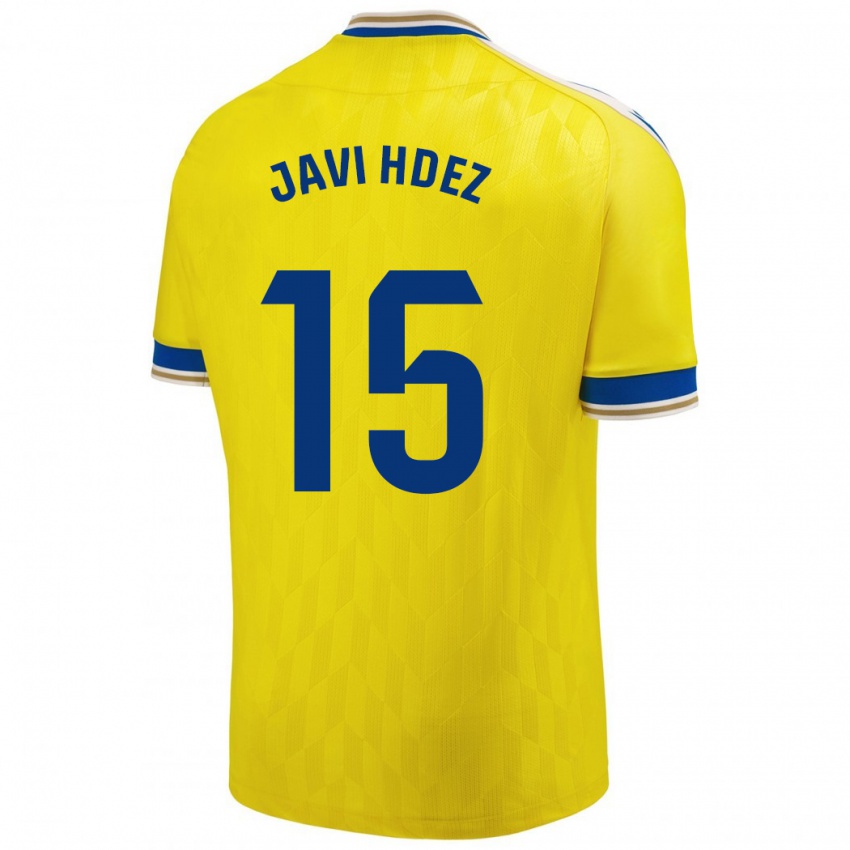 Dětské Javi Hernández #15 Žlutá Domů Hráčské Dresy 2023/24 Dres