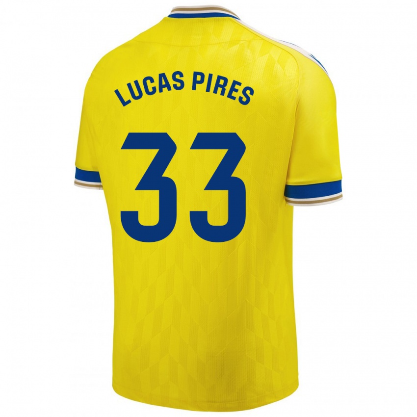 Dětské Lucas Pires #33 Žlutá Domů Hráčské Dresy 2023/24 Dres