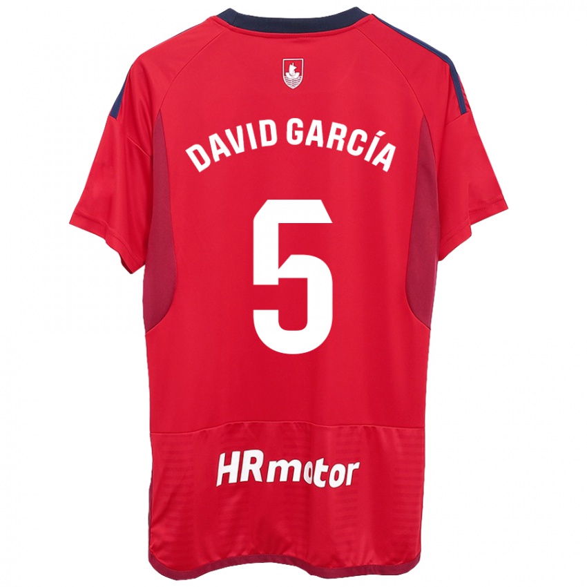 Dětské David García #5 Červené Domů Hráčské Dresy 2023/24 Dres