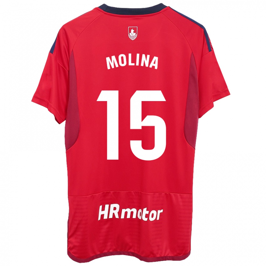 Dětské Guillem Molina #15 Červené Domů Hráčské Dresy 2023/24 Dres