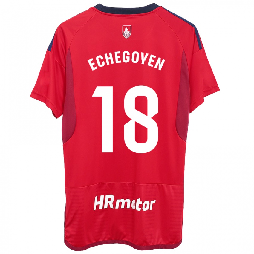 Dětské Mauro Echegoyen #18 Červené Domů Hráčské Dresy 2023/24 Dres