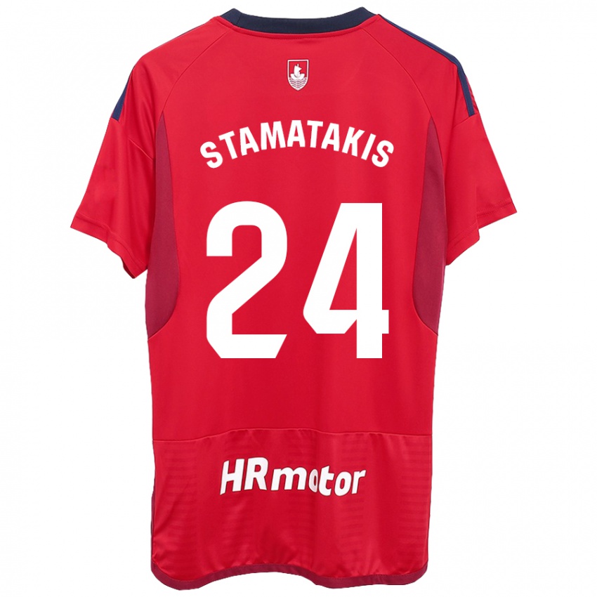 Dětské Dimitrios Stamatakis #24 Červené Domů Hráčské Dresy 2023/24 Dres