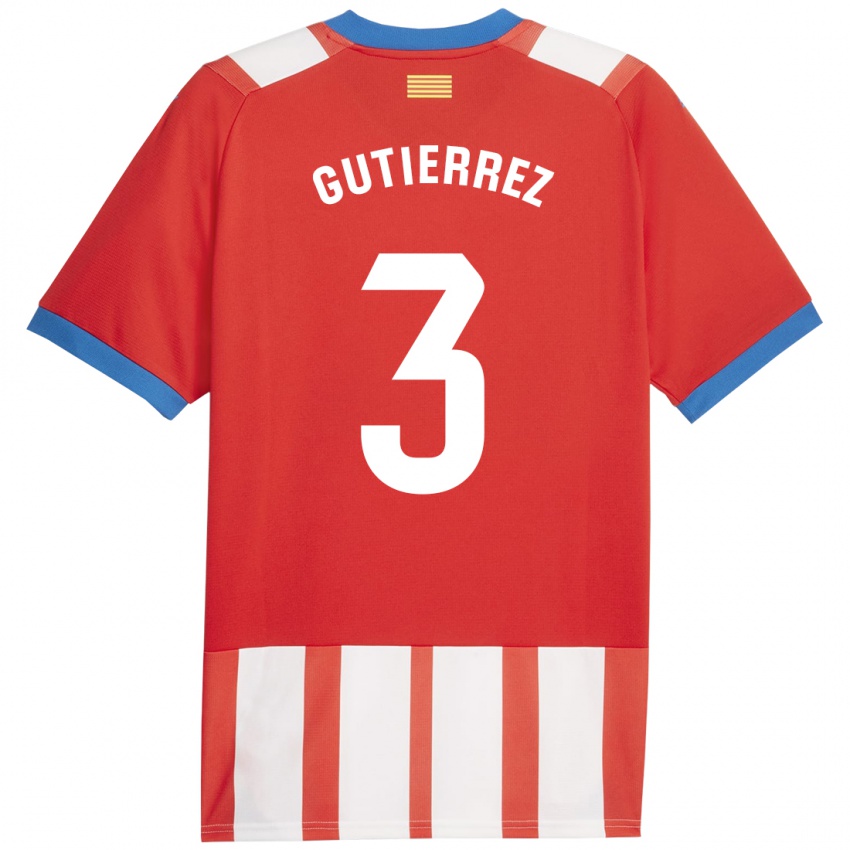 Dětské Miguel Gutierrez #3 Červená Bílá Domů Hráčské Dresy 2023/24 Dres