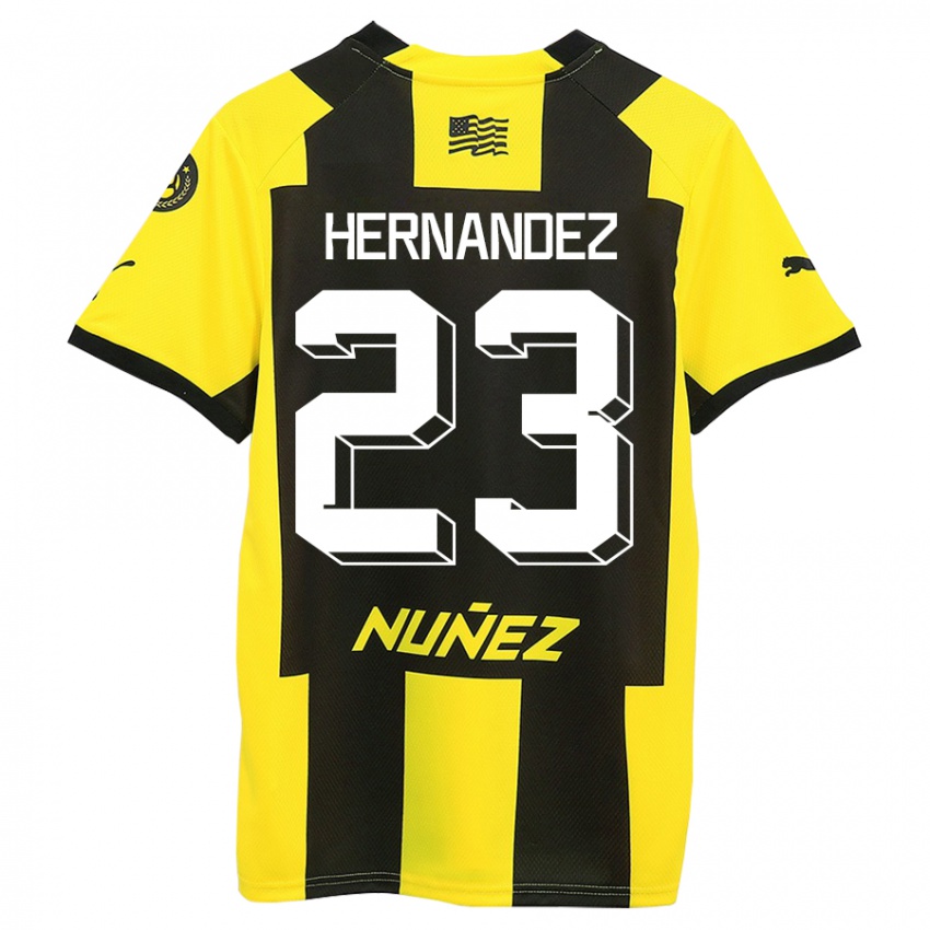 Dětské Abel Hernández #23 Žlutá Černá Domů Hráčské Dresy 2023/24 Dres