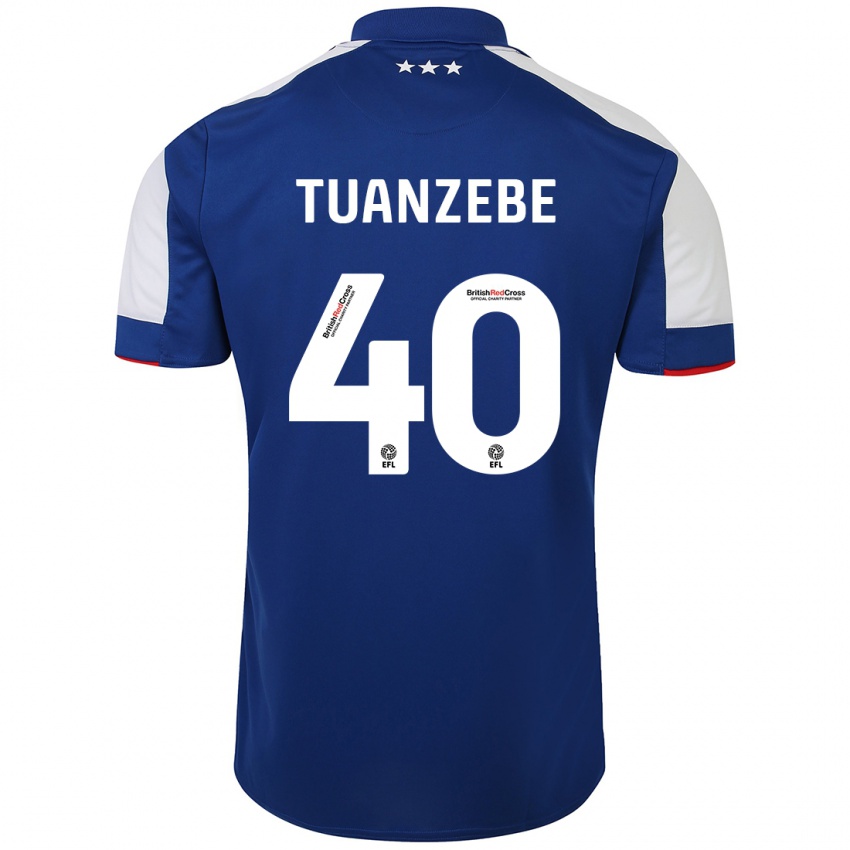 Dětské Axel Tuanzebe #40 Modrý Domů Hráčské Dresy 2023/24 Dres