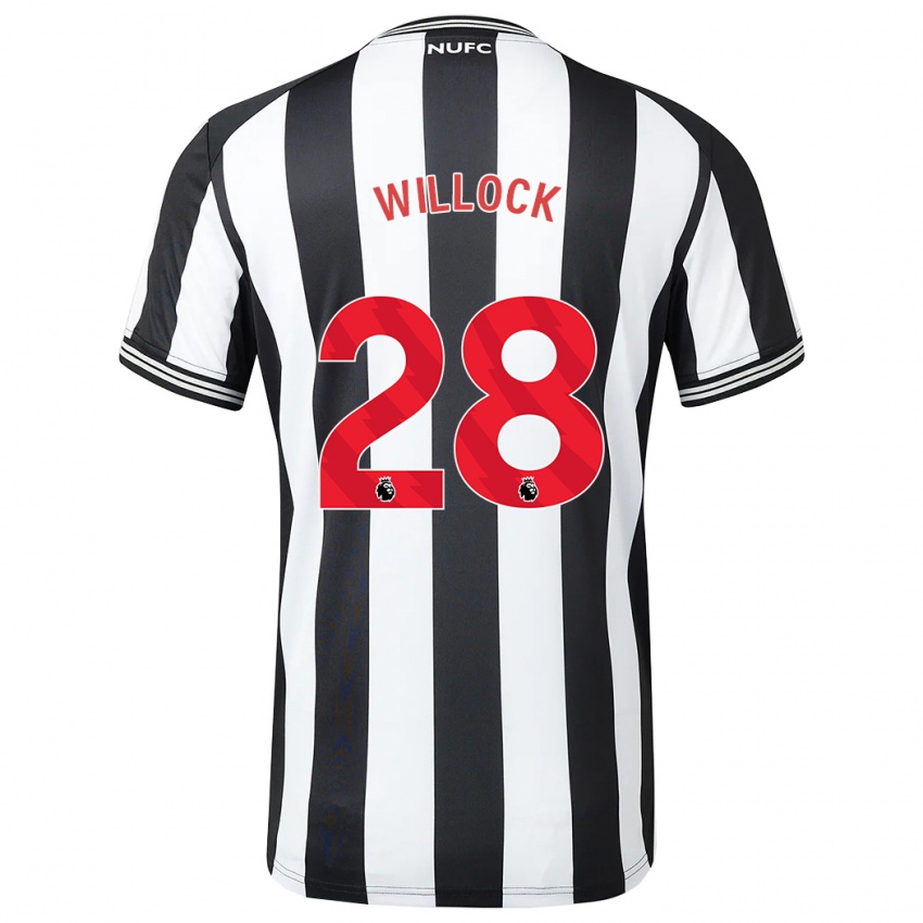 Dětské Joe Willock #28 Černá Bílá Domů Hráčské Dresy 2023/24 Dres