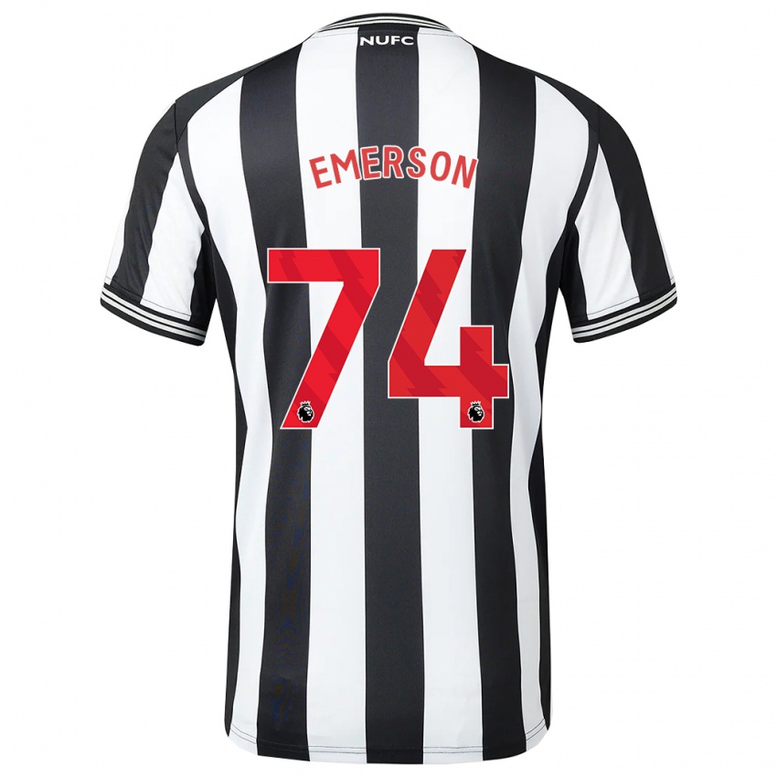 Dětské Johnny Emerson #74 Černá Bílá Domů Hráčské Dresy 2023/24 Dres