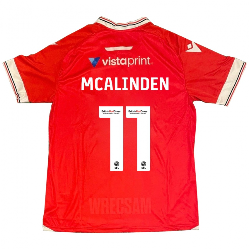 Dětské Liam Mcalinden #11 Červené Domů Hráčské Dresy 2023/24 Dres