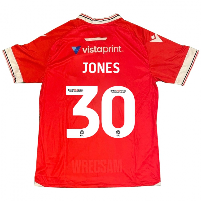 Dětské James Jones #30 Červené Domů Hráčské Dresy 2023/24 Dres