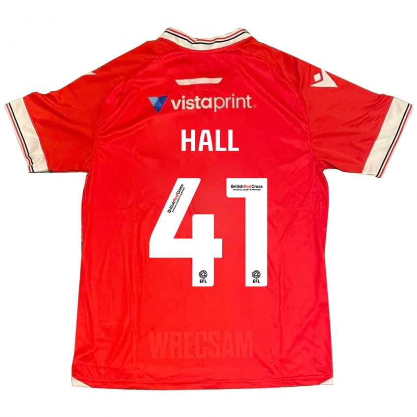 Dětské Liam Hall #41 Červené Domů Hráčské Dresy 2023/24 Dres