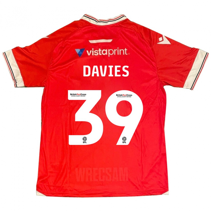 Dětské Daniel Davies #39 Červené Domů Hráčské Dresy 2023/24 Dres