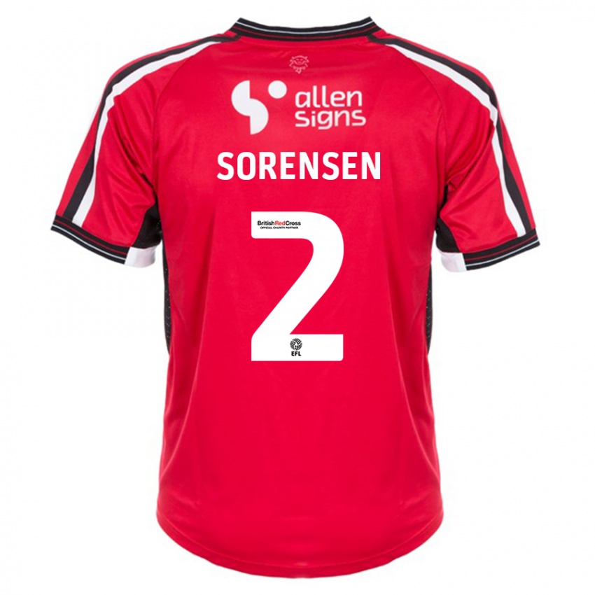 Dětské Lasse Sörensen #2 Červené Domů Hráčské Dresy 2023/24 Dres