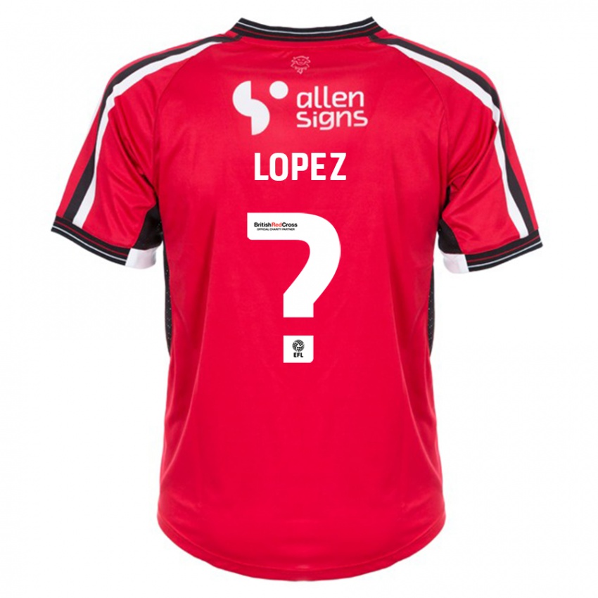 Dětské Jersey Lopez #0 Červené Domů Hráčské Dresy 2023/24 Dres