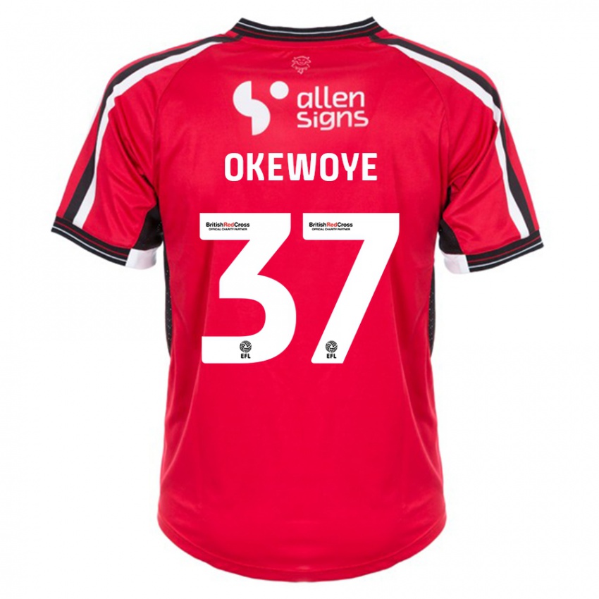 Dětské Gbolahan Okewoye #37 Červené Domů Hráčské Dresy 2023/24 Dres