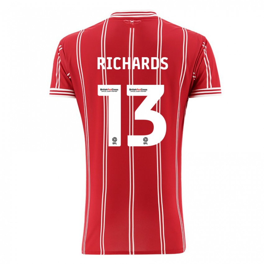 Dětské Harvey Wiles-Richards #13 Červené Domů Hráčské Dresy 2023/24 Dres