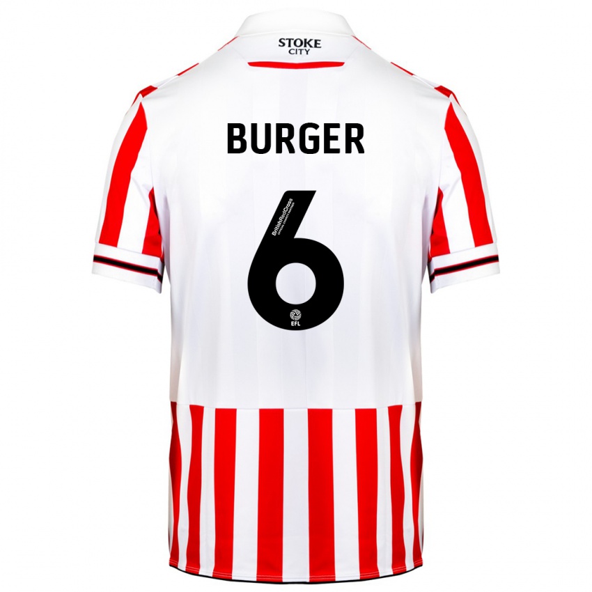 Dětské Wouter Burger #6 Červená Bílá Domů Hráčské Dresy 2023/24 Dres