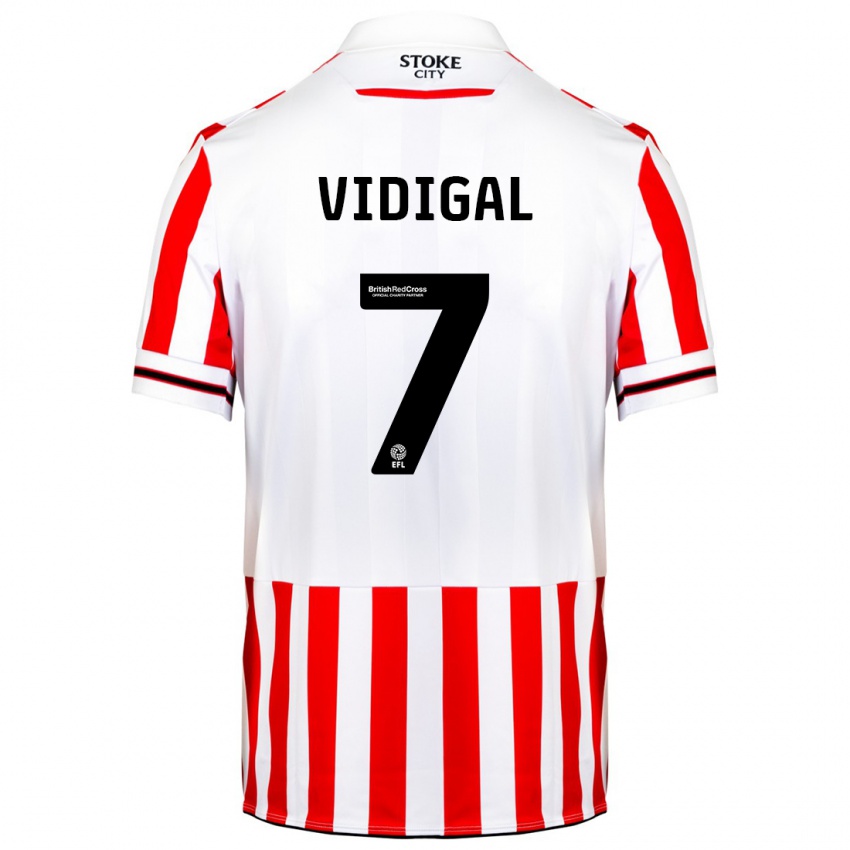 Dětské André Vidigal #7 Červená Bílá Domů Hráčské Dresy 2023/24 Dres