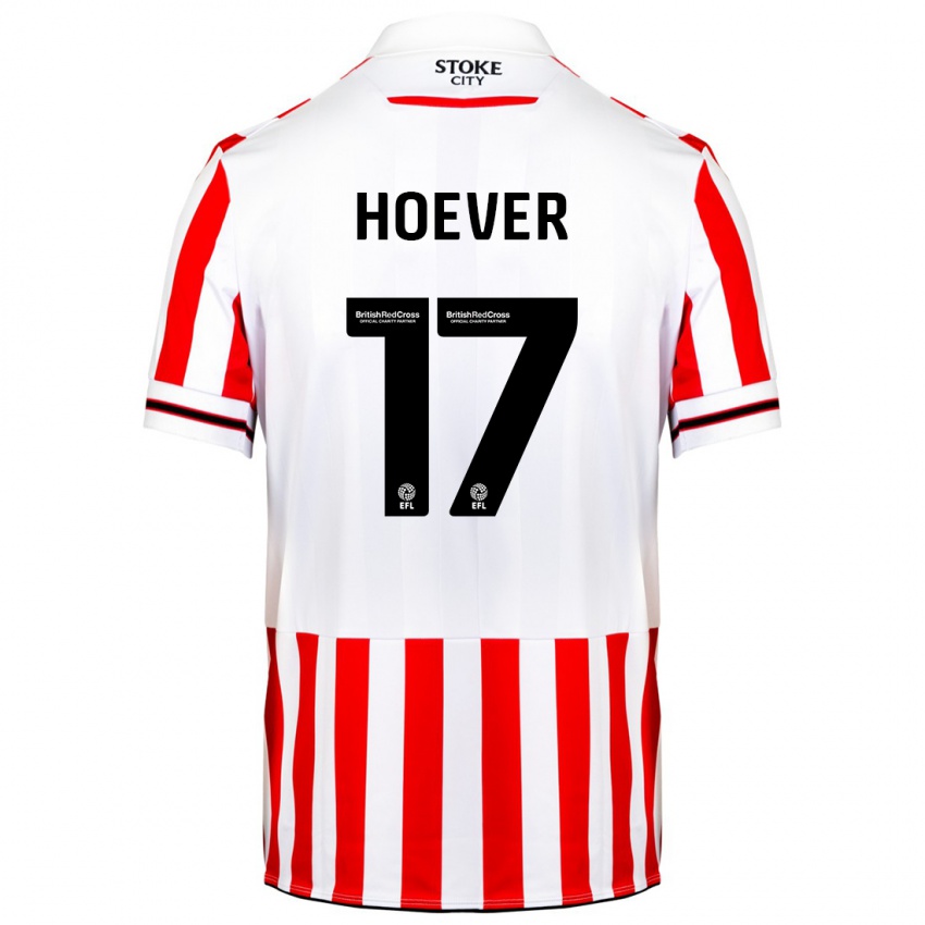 Dětské Ki-Jana Hoever #17 Červená Bílá Domů Hráčské Dresy 2023/24 Dres