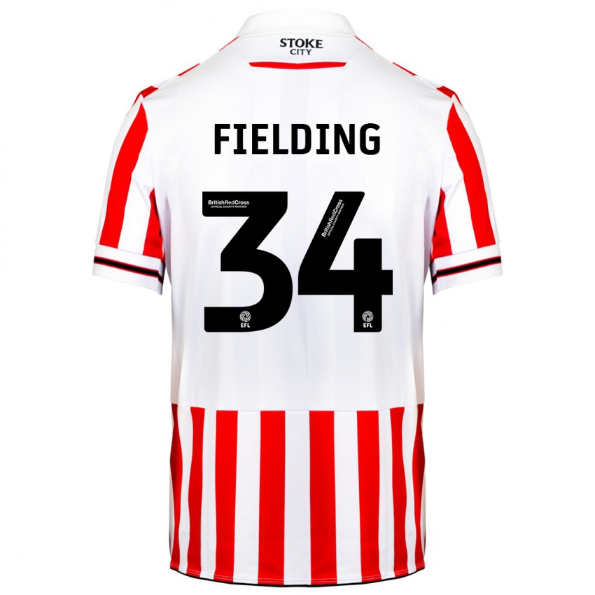 Dětské Frank Fielding #34 Červená Bílá Domů Hráčské Dresy 2023/24 Dres