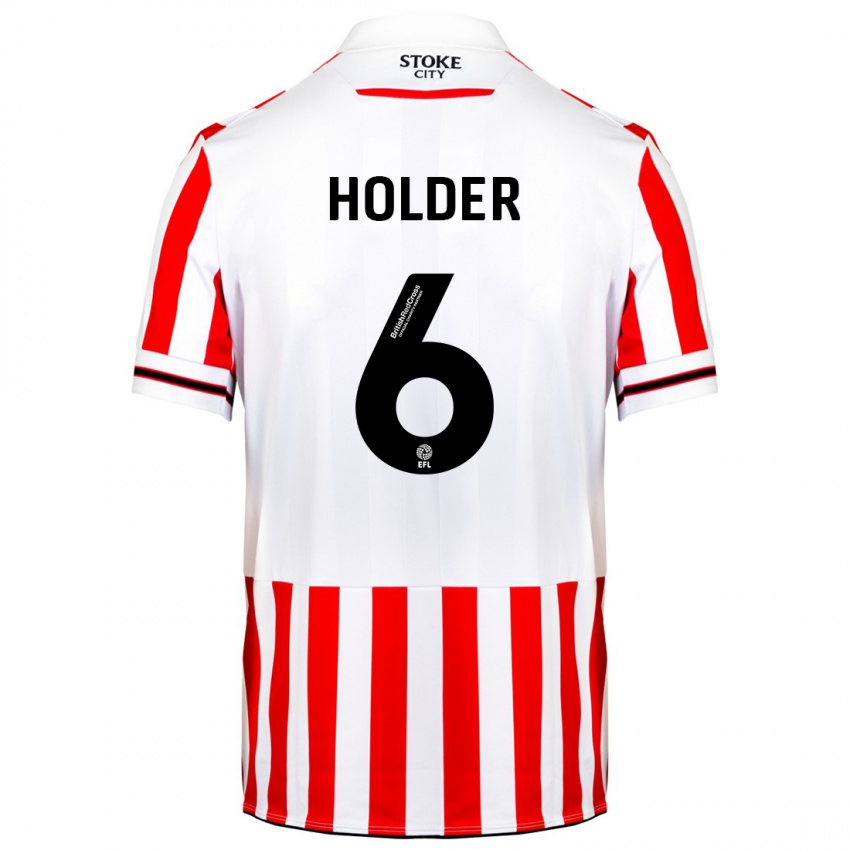 Dětské Molly Holder #6 Červená Bílá Domů Hráčské Dresy 2023/24 Dres