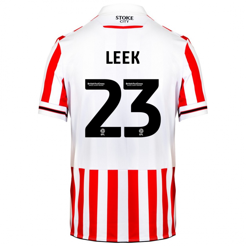 Dětské Ellie Leek #23 Červená Bílá Domů Hráčské Dresy 2023/24 Dres