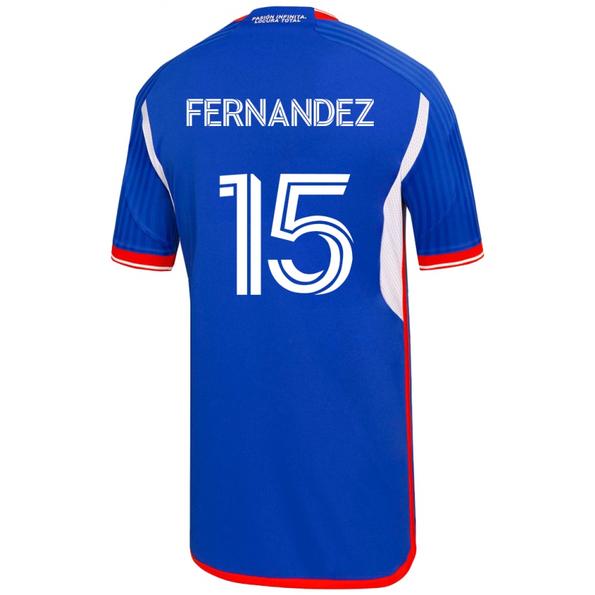Dětské Vicente Fernández #15 Modrý Domů Hráčské Dresy 2023/24 Dres