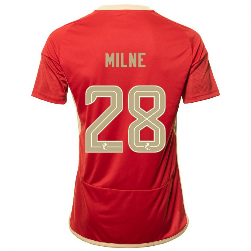 Dětské Jack Milne #28 Červené Domů Hráčské Dresy 2023/24 Dres