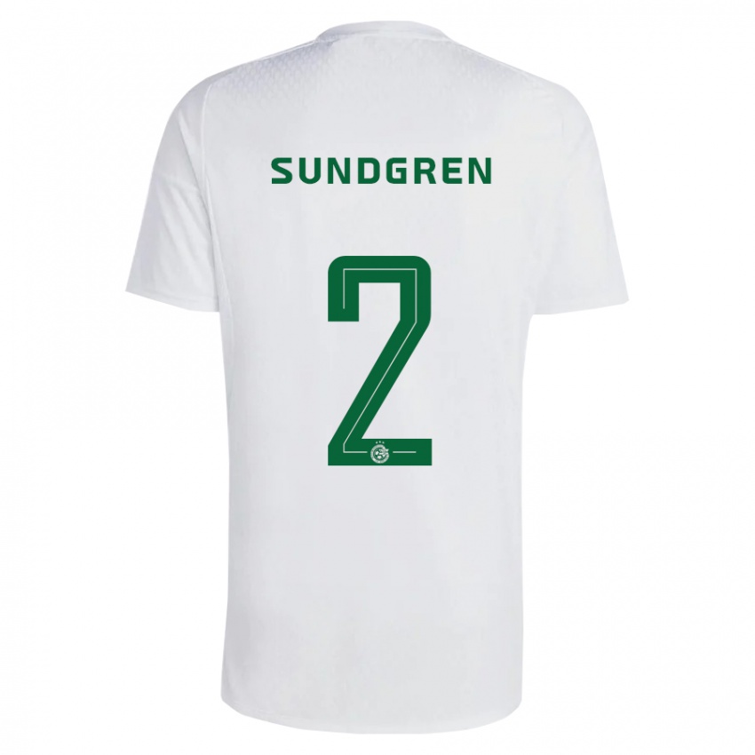 Dětské Daniel Sundgren #2 Zeleno Modrá Daleko Hráčské Dresy 2023/24 Dres