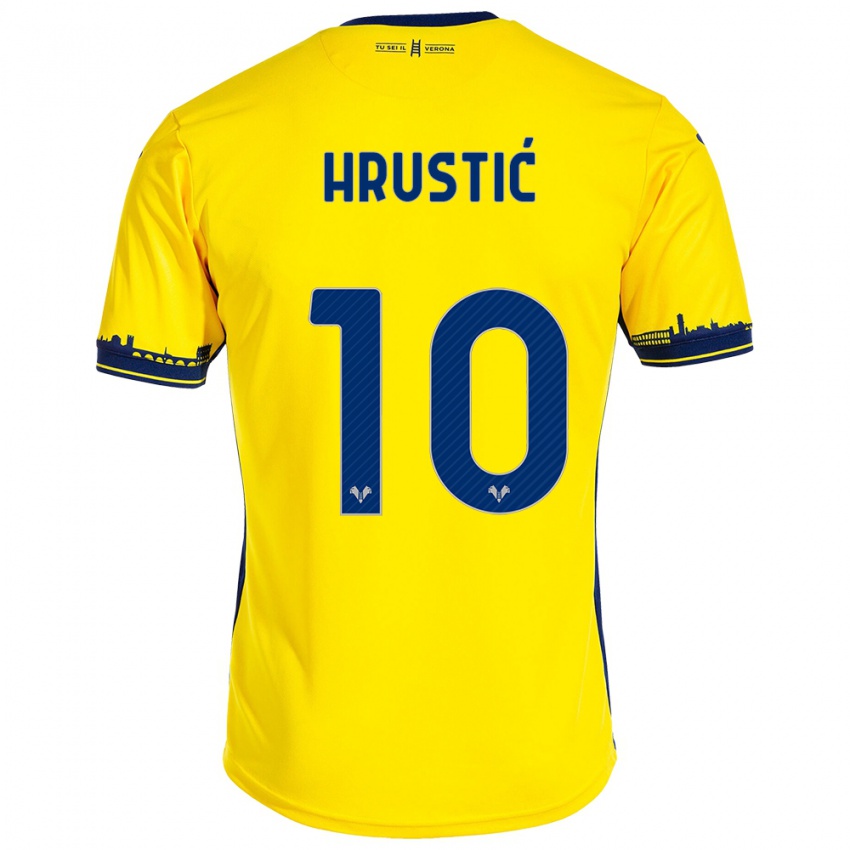 Dětské Ajdin Hrustić #10 Žlutá Daleko Hráčské Dresy 2023/24 Dres