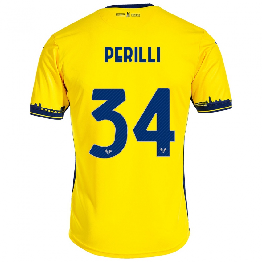 Dětské Simone Perilli #34 Žlutá Daleko Hráčské Dresy 2023/24 Dres