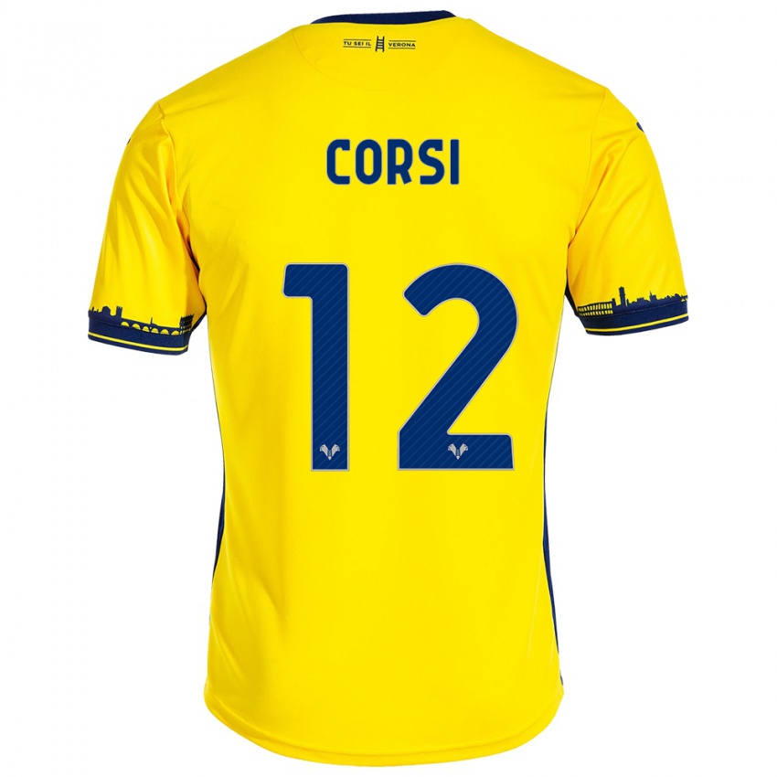 Dětské Sara Corsi #12 Žlutá Daleko Hráčské Dresy 2023/24 Dres